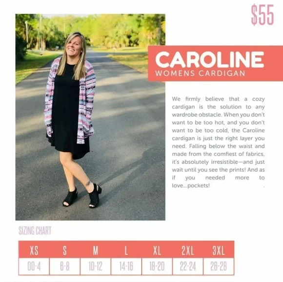 LuLaRoe Navy Chevron Caroline Cardigan - Picture 8 of 8